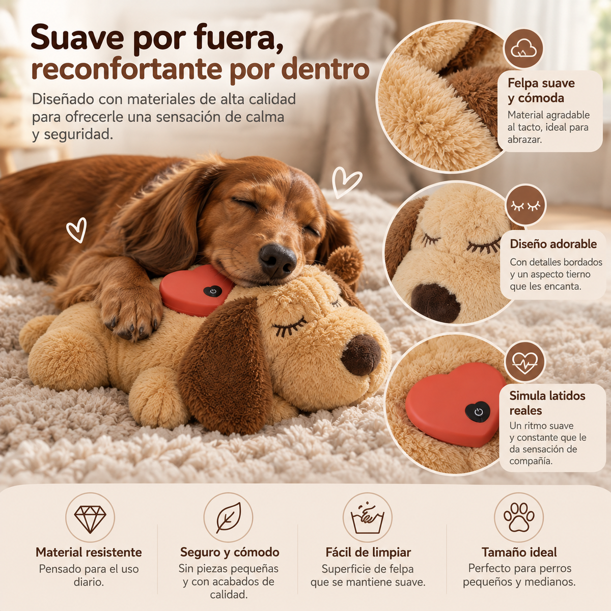 Peluche que simula latidos de corazón
